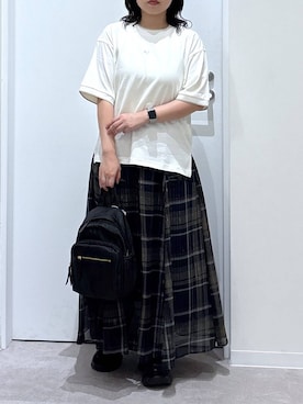 「アイテム（バックパック/リュック）」を使った、かとやまさん（レディース・158cm・30代）の夏コーディネート