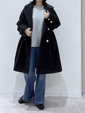 「GLOBAL WORK（グローバルワーク）のふわふわHugmeドルマンプルオーバー/595406（ニット/セーター）」を使った、かとやまさん（レディース・158cm）の冬コーディネート