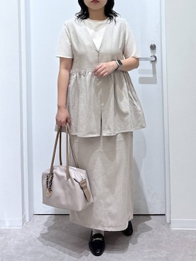 「アイテム（ローファー）」を使った、かとやまさん（レディース・158cm・30代）の夏コーディネート
