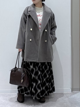 「アイテム（ボストンバッグ）」を使った、かとやまさん（レディース・158cm・30代）の冬コーディネート