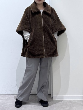 「アイテム（ポンチョ）」を使った、かとやまさん（レディース・158cm・30代）の秋コーディネート