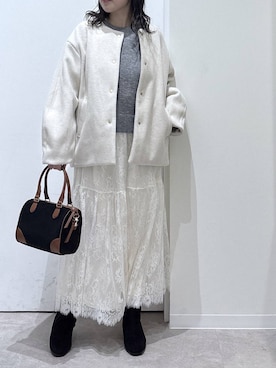 「アイテム（ノーカラーコート）」を使った、かとやまさん（レディース・158cm・30代）の秋コーディネート