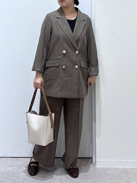「GLOBAL WORK（グローバルワーク）のアイテム（テーラードジャケット）」を使った、かとやまさん（レディース・158cm）の秋コーディネート