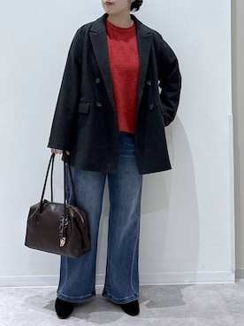 「アイテム（テーラードジャケット）」を使った、かとやまさん（レディース・158cm・30代）の冬コーディネート