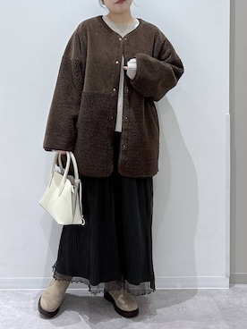 「ハグミーニット_GLOBALWORK」｜かとやまさん（レディース・158cm）の冬コーディネート