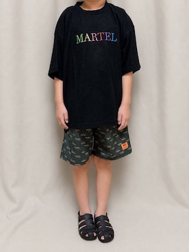 「GLOBAL WORK（グローバルワーク）のスラブ刺繍半袖T/665701（Tシャツ/カットソー、ブラック系）」を使った、かとやまさん（レディース・158cm）の夏コーディネート
