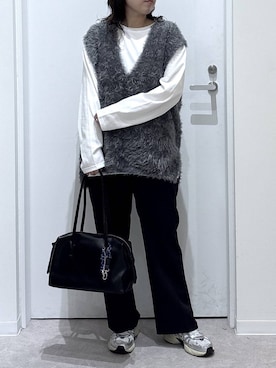 「アイテム（スラックス）」を使った、かとやまさん（レディース・158cm・30代）の秋コーディネート