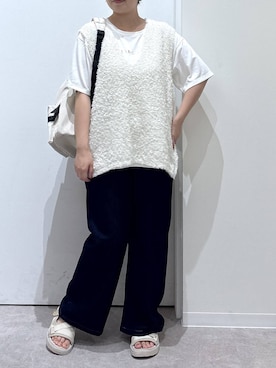 「アイテム（バックパック/リュック）」を使った、かとやまさん（レディース・158cm・30代）の夏コーディネート