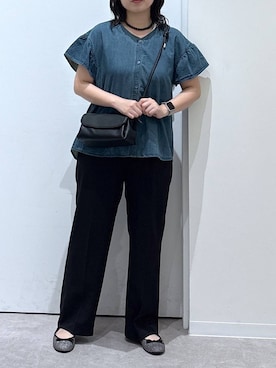 「アイテム（バレエシューズ）」を使った、かとやまさん（レディース・158cm・30代）の夏コーディネート