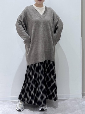 「ハグミーニット_GLOBALWORK」｜かとやまさん（レディース・158cm）の秋コーディネート