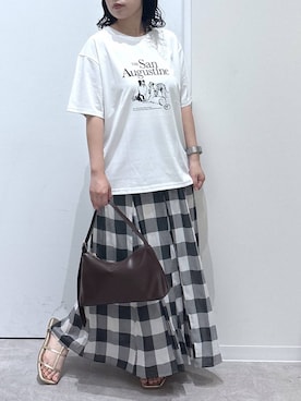 「アイテム（スカート）」を使った、かとやまさん（レディース・158cm・30代）の夏コーディネート