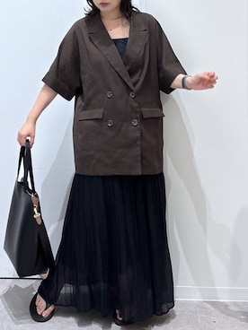 「アイテム（ジャケット/アウター）」を使った、かとやまさん（レディース・158cm・30代）の夏コーディネート