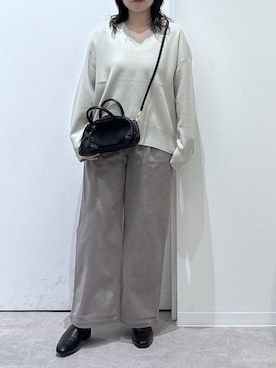 「アイテム（ハンドバッグ）」を使った、かとやまさん（レディース・158cm・30代）の秋コーディネート