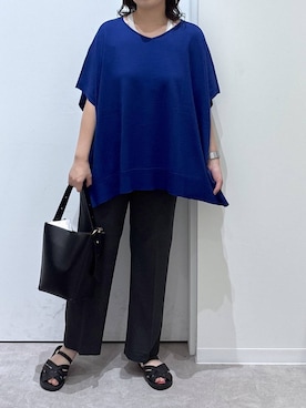 「アイテム（スラックス）」を使った、かとやまさん（レディース・158cm・30代）の夏コーディネート