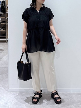「アイテム（シャツ/ブラウス）」を使った、かとやまさん（レディース・158cm・30代）の夏コーディネート