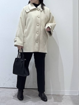 「アイテム（ステンカラーコート）」を使った、かとやまさん（レディース・158cm・30代）の秋コーディネート