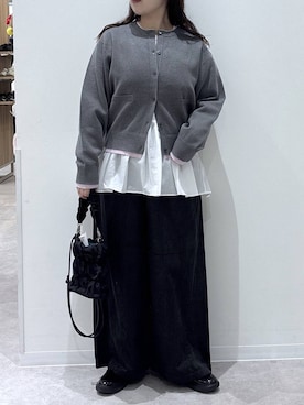 「GLOBAL WORK（グローバルワーク）のヘビロッTEEアソート切り替えプルオーバー/580895（Tシャツ/カットソー、ホワイト系）」を使った、かとやまさん（レディース・158cm）の秋コーディネート