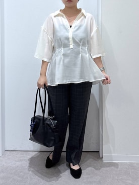 「アイテム（ボストンバッグ）」を使った、かとやまさん（レディース・158cm・30代）の夏コーディネート