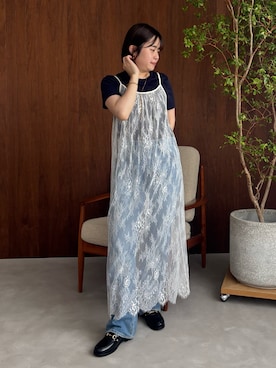 「アイテム（レインシューズ）」を使った、manaさん（レディース・158cm）の夏コーディネート