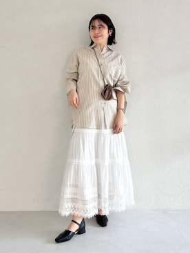 「WA ORiental TRaffic（ダブルエーオリエンタルトラフィック）のアイテム」を使った、manaさん（レディース・158cm）の春コーディネート