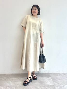 「ORiental TRaffic（オリエンタルトラフィック）の2025春夏新作 チューブストラップスポーツサンダル/55204（サンダル、ブラック系）」を使った、manaさん（レディース・158cm）の春コーディネート
