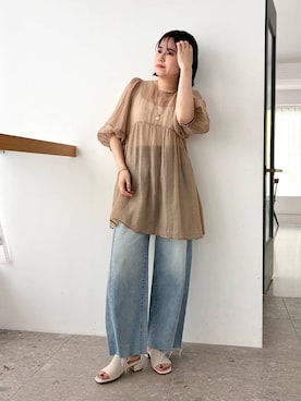 「WA ORiental TRaffic（ダブルエーオリエンタルトラフィック）のアイテム」を使った、manaさん（レディース・158cm）の春コーディネート