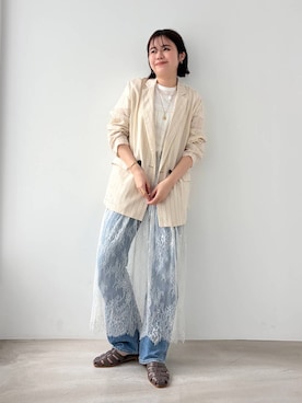「WA ORiental TRaffic（ダブルエーオリエンタルトラフィック）のアイテム」を使った、manaさん（レディース・158cm）の春コーディネート