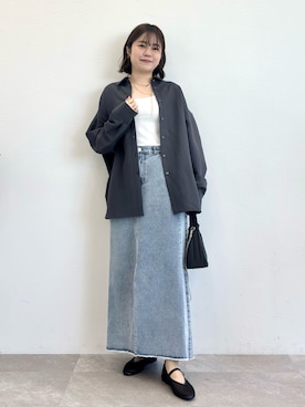 「ORiental TRaffic（オリエンタルトラフィック）のシアーメリージェーンパンプス/51102（パンプス、ブラック系）」を使った、manaさん（レディース・158cm）の春コーディネート