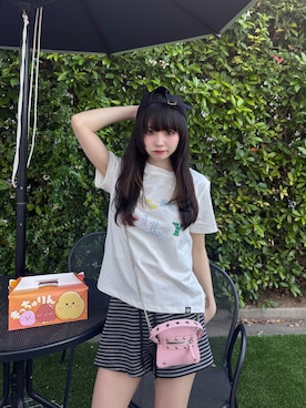 「Wacky WiLLy（ワッキーウィリー）のアイテム」を使った、ハルさん（レディース・153cm）の夏コーディネート
