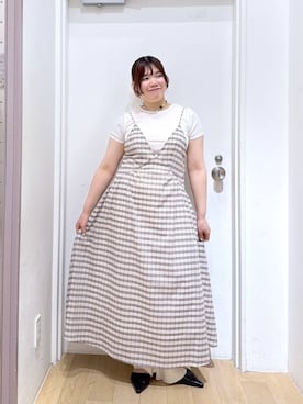 「LOWRYS FARM（ローリーズファーム）のアソートフレアパンツ　 640995（その他パンツ、ホワイト系）」を使った、ももみんさん（レディース・161cm）の夏コーディネート