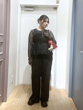 「アイテム（オールインワン・サロペット）」を使った、ももみんさん（レディース・161cm・20代）の秋コーディネート