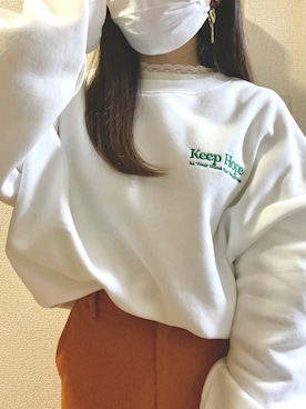 「カラーパンツ」｜「アイテム（ピーコート）」を使った、na 🌛☁    さん（レディース・147cm）の冬コーディネート