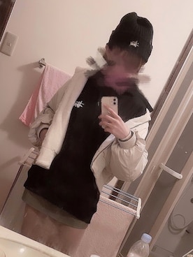 「レザースカート」｜「アイテム（MA-1）」を使った、Txxxxさん（レディース・166cm）の冬コーディネート
