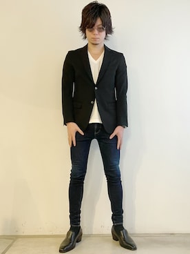 「アイテム（テーラードジャケット）」を使った、tatsuokikimuraさん（メンズ・170cm）の春コーディネート