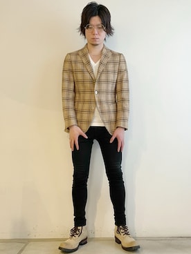「アイテム（テーラードジャケット）」を使った、tatsuokikimuraさん（メンズ・170cm）の春コーディネート