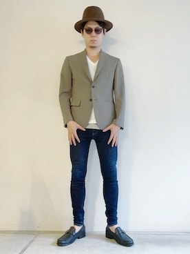 「アイテム（ハット、ブラウン系）」を使った、tatsuokikimuraさん（メンズ・170cm）の秋コーディネート
