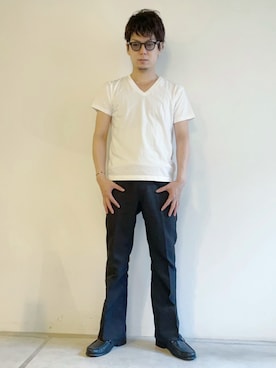 「Chrome Hearts」｜「アイテム（ローファー）」を使った、tatsuokikimuraさん（メンズ・170cm）の秋コーディネート
