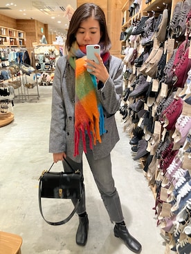 「MM6 Maison Margiela（ｴﾑｴﾑｼｯｸｽ ﾒｿﾞﾝ ﾏﾙｼﾞｪﾗ）のアイテム（ブーツ）」を使った、ワーママ絵本講師まあよさん（レディース・161cm）の秋コーディネート