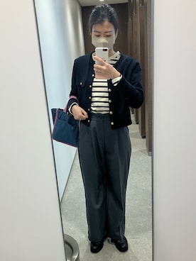 「BASEMENT online（ベースメントオンライン）のアイテム」を使った、ワーママ絵本講師まあよさん（レディース・161cm）の春コーディネート