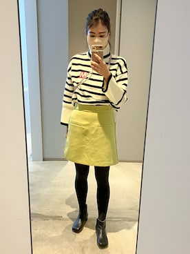 「MM6 Maison Margiela（ｴﾑｴﾑｼｯｸｽ ﾒｿﾞﾝ ﾏﾙｼﾞｪﾗ）のアイテム」を使った、ワーママ絵本講師まあよさん（骨格ウェーブ・レディース・161cm）の秋コーディネート