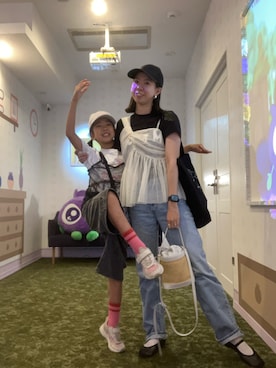 「ZARA（ザラ）のアイテム（キャップ）」を使った、ワーママ絵本講師まあよさん（レディース・161cm）の夏コーディネート