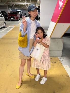 「アイテム（帽子、グリーン系）」を使った、ワーママ絵本講師まあよさん（レディース・161cm）の秋コーディネート