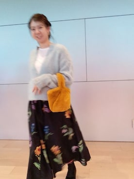 「アイテム（ニット/セーター、ブルー系）」を使った、ワーママ絵本講師まあよさん（レディース・161cm）の冬コーディネート