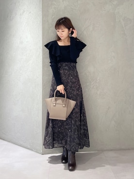 「MERCURYDUO（マーキュリーデュオ）のアイテム（ハンドバッグ）」を使った、kaho.tさん（レディース・151cm）の秋コーディネート