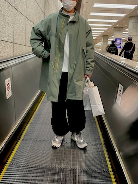 「BEAMS（ビームス）のアイテム（モッズコート）」を使った、02kazu23さん（メンズ・173cm）の冬コーディネート