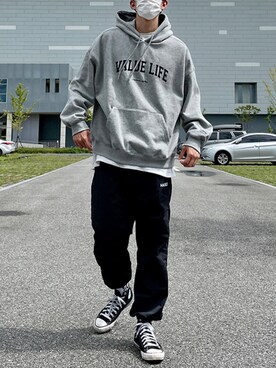 「crump（クランプ）のアイテム」を使った、crumpさん（メンズ・187cm）の秋コーディネート