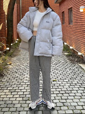 「韓国」｜「アイテム（ナイロンジャケット）」を使った、crumpさん（レディース・167cm）の秋コーディネート