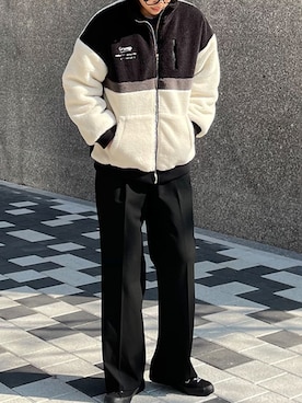 「韓国」｜「アイテム（ブルゾン）」を使った、crumpさん（メンズ・184cm）の冬コーディネート