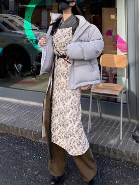 「韓国」｜「アイテム（ナイロンジャケット）」を使った、crumpさん（レディース・168cm）の秋コーディネート