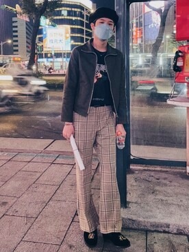 「niko and...（ニコアンド）のアイテム（スリッポン）」を使った、張さん（メンズ・172cm）の春コーディネート